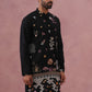 Floral Embroidered and Sequins Kurta (KO 5140 Black ) [FF] [D-5-6 & C5-6]