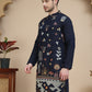 Floral Embroidered and Sequins Kurtas ( KO 5140 Navy )