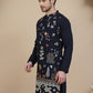 Embroidered Silk Blend Kurtas ( KO 5140 Navy )