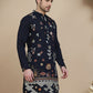 Embroidered Silk Blend Kurtas ( KO 5140 Navy )