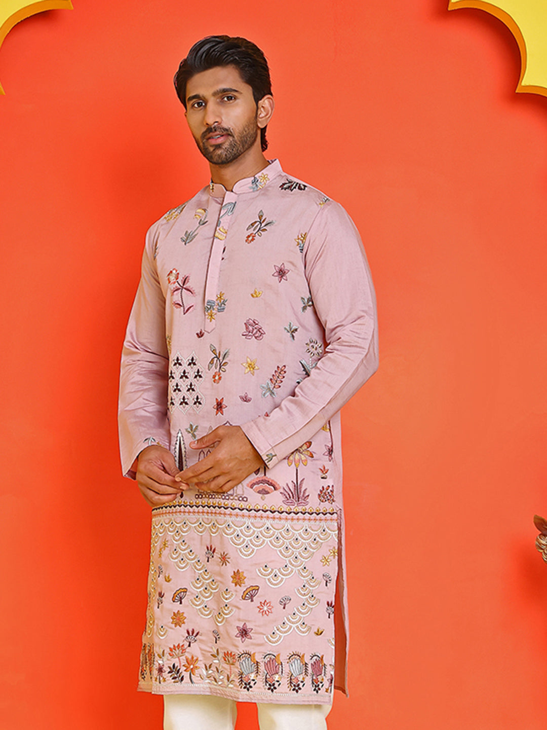 Floral Embroidered and Sequins Kurtas ( KO 5140 Purple )
