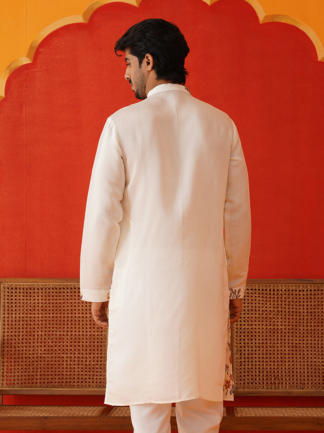 Floral Embroidered and Sequins Kurtas ( KO 5140White )