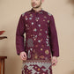 Floral Embroidered and Sequins Kurtas ( KO 5140 Wine )