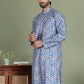 Embroidered and Printed Cotton Blend Kurtas. ( ko 5141Blue )