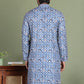 Embroidered and Printed Cotton Blend Kurtas. ( ko 5141Blue )