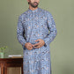 Embroidered and Printed Cotton Blend Kurtas. ( ko 5141Blue )