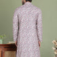 Embroidered and Printed Cotton Blend Kurtas. ( ko 5141Brown )
