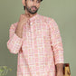 Embroidered and Printed Cotton Blend Kurtas. ( ko 5141Peach )