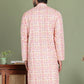 Embroidered and Printed Cotton Blend Kurtas. ( ko 5141Peach )