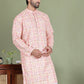 Embroidered and Printed Cotton Blend Kurtas. ( ko 5141Peach )