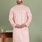 Embroidered and Printed Cotton Blend Kurtas. ( ko 5141Peach )