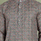 Embroidered and Printed Cotton Blend Kurtas. ( ko 5142Olive )