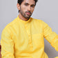 Solid Cotton Kurtas for Men ( KO 5144Lemon )