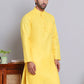 Solid Cotton Kurtas for Men ( KO 5144Lemon )