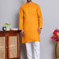 Men’s Cotton Blend Solid Kurta ( ANMKO 5144Mustard )