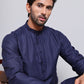 Men’s Cotton Blend Solid Kurta ( ANMKO 5144Navy )