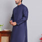 Solid Cotton Kurtas for Men ( KO 5144Navy )