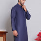 Solid Cotton Kurtas for Men ( KO 5144Navy )