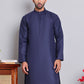 Solid Cotton Kurtas for Men ( KO 5144Navy )