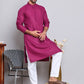 Solid Cotton Kurtas for Men ( KO 5144Pink )
