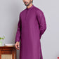 Solid Cotton Kurtas for Men ( KO 5144 Purple )