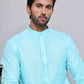 Solid Cotton Kurtas for Men ( KO 5144Sky )