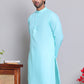 Solid Cotton Kurtas for Men ( KO 5144Sky )