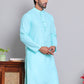 Solid Cotton Kurtas for Men ( KO 5144Sky )
