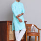 Solid Cotton Kurtas for Men ( KO 5144Sky )