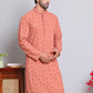 Men's Embroidered and Sequence Kurtas ( KO 5145Peach )