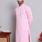 Men's Embroidered and Sequence Kurtas ( KO 5145Pink )