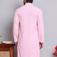 Men's Embroidered and Sequence Kurtas ( KO 5145Pink )