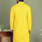 Men's Embroidered and Sequence Kurtas. ( ko 5145Yellow )