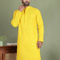 Men's Embroidered and Sequence Kurtas. ( ko 5145Yellow )