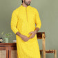 Men's Embroidered and Sequence Kurtas. ( ko 5145Yellow )