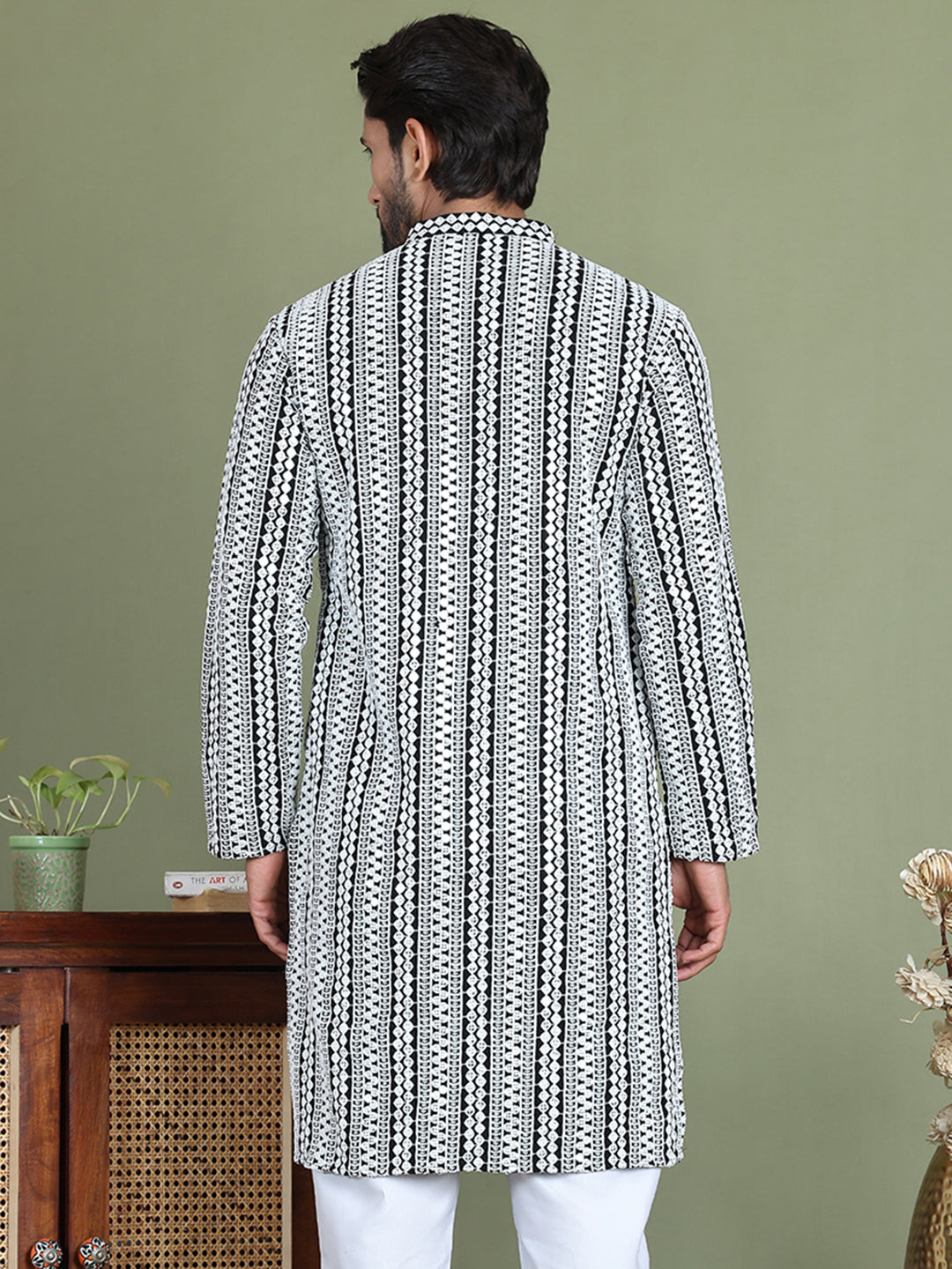 Embroidered and Mirror Work Kurtas. ( ko 5146Black )