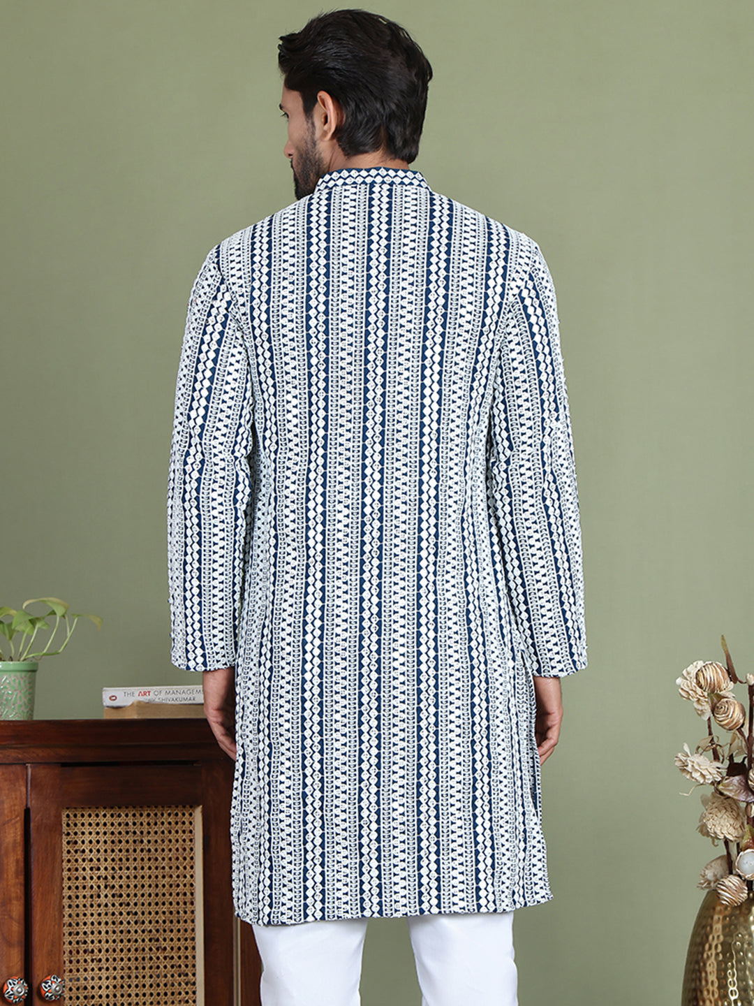 Embroidered and Mirror Work Kurtas. ( ko 5146Peacock )