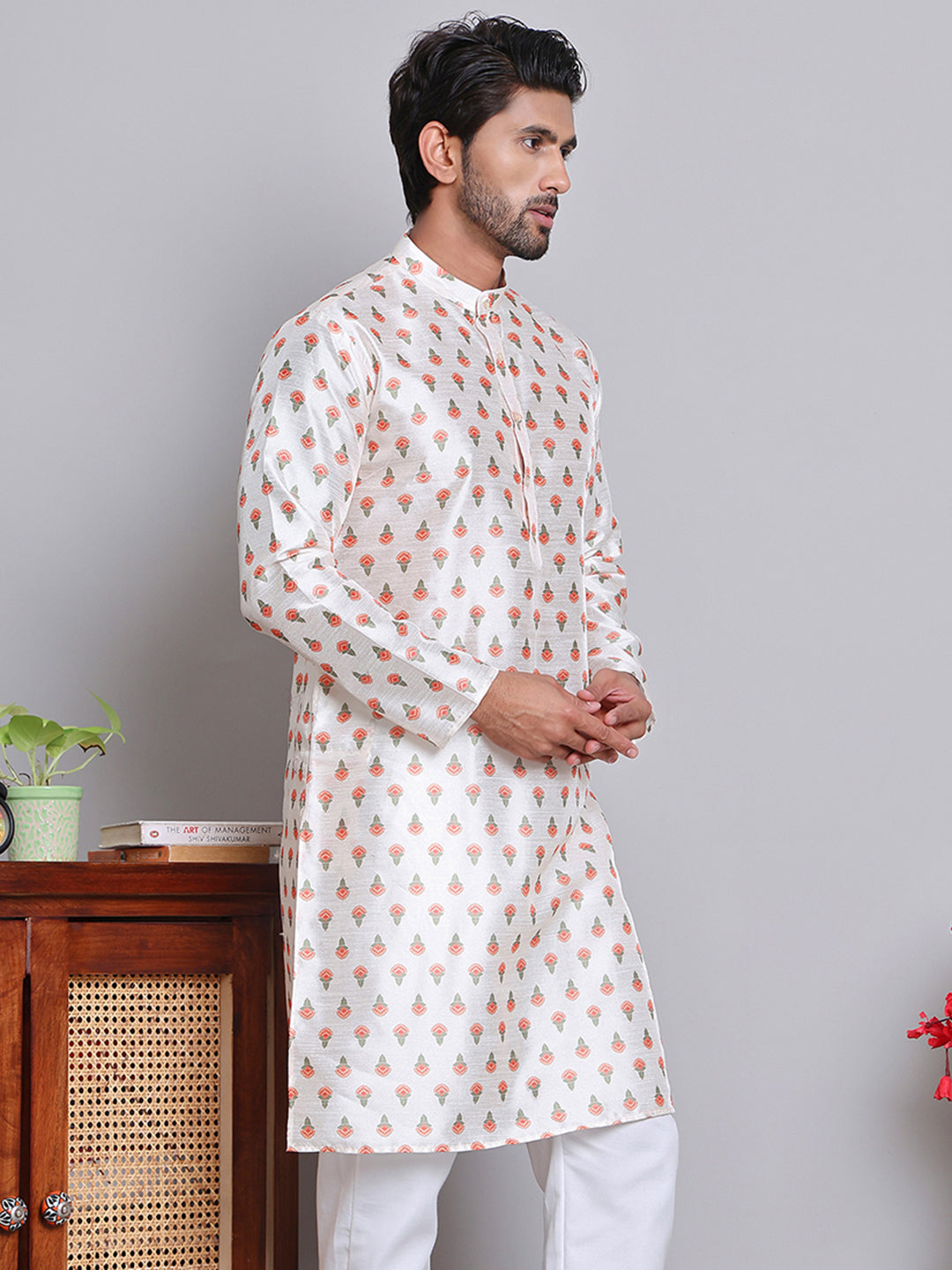 Digital Printed Straight Kurtas ( KO 5148Cream )