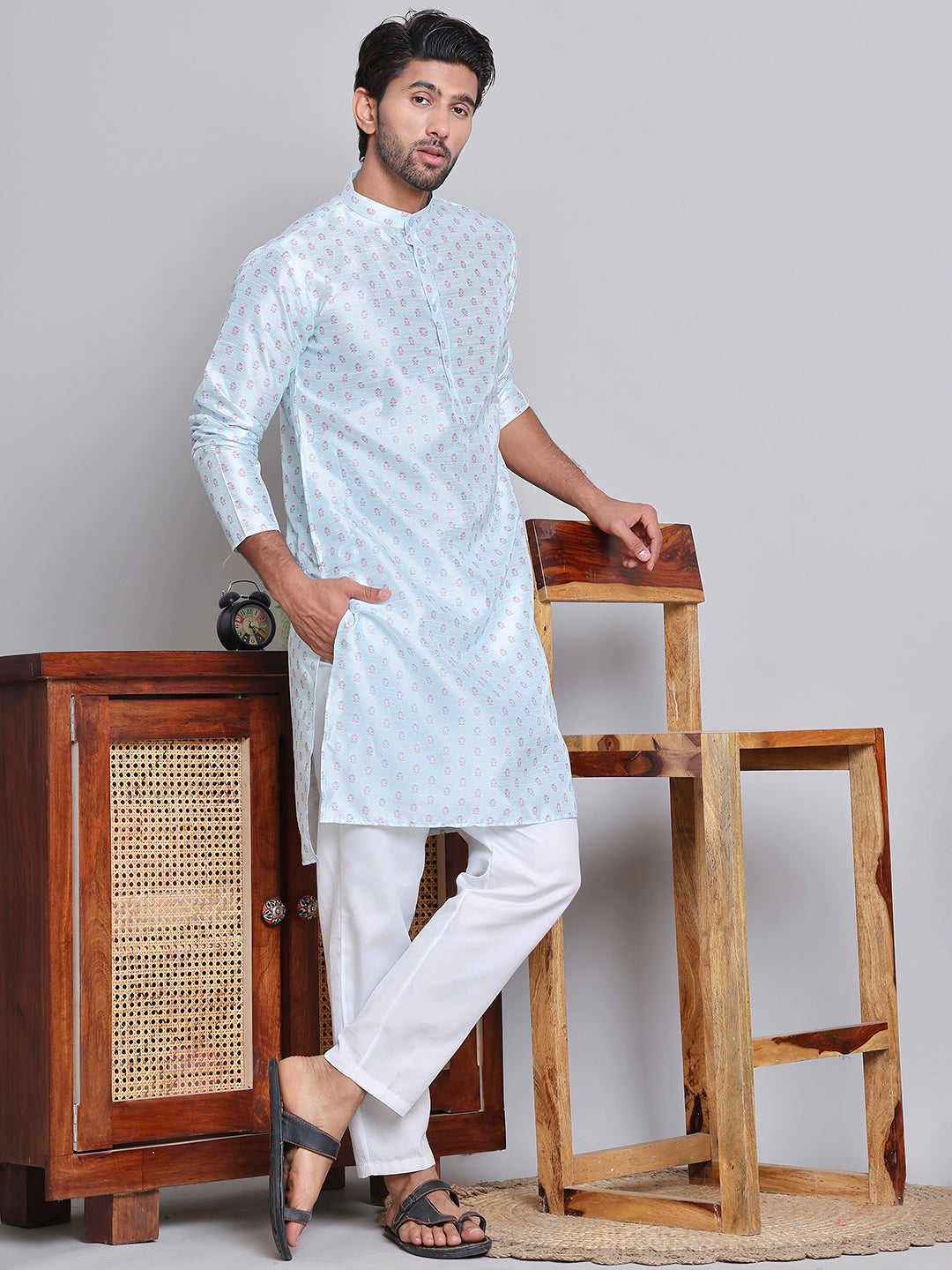 Digital Printed Straight Kurtas ( KO 5148Sky )
