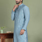 Embroidered and Mirror Work Kurtas for Men ( ko 5149Blue )
