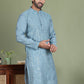 Embroidered and Mirror Work Kurtas for Men ( ko 5149Blue )