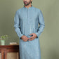 Embroidered and Mirror Work Kurtas for Men ( ko 5149Blue )