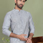 Embroidered and Mirror Work Kurtas for Men ( ko 5149Grey )