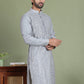 Embroidered and Mirror Work Kurtas for Men ( ko 5149Grey )