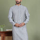 Embroidered and Mirror Work Kurtas for Men ( ko 5149Grey )