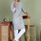 Embroidered and Mirror Work Kurtas for Men ( ko 5149Grey )