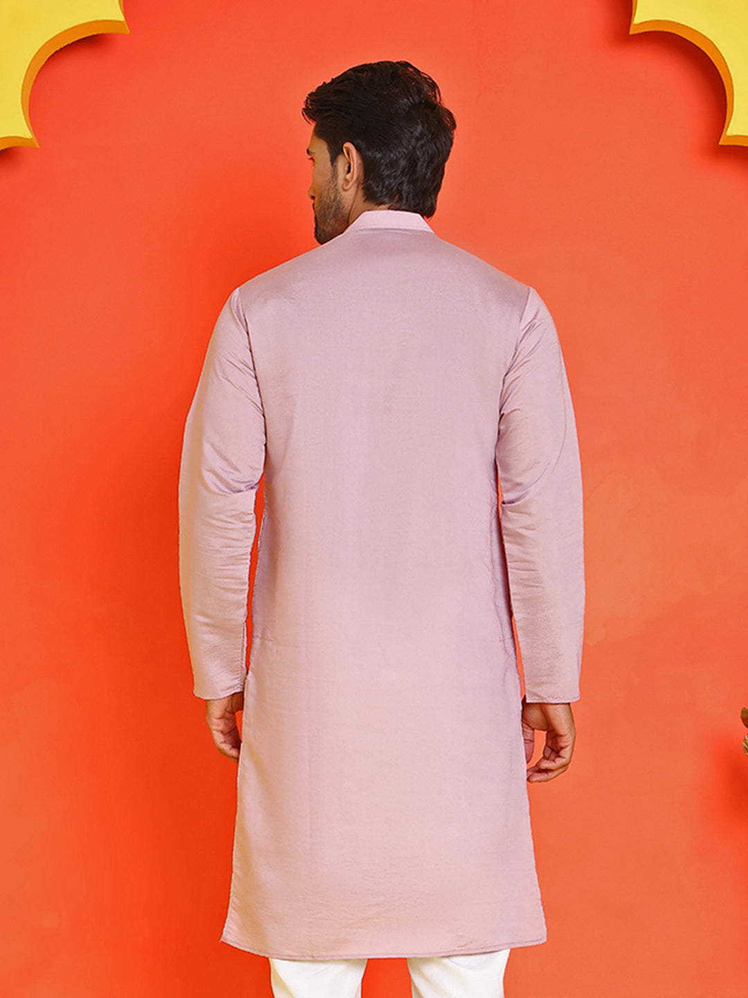 Embroidered Straight Kurtas for Men ( KO 5150 Magenta )