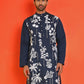Embroidered Straight Kurtas for Men ( KO 5150 Navy )