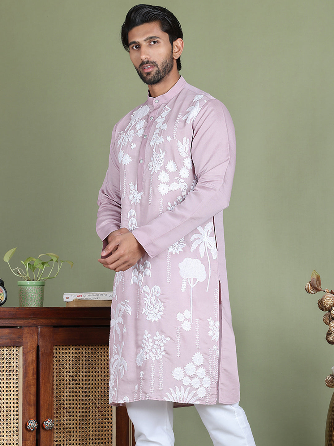 Embroidered Straight Kurtas. ( ko 5150Purple )