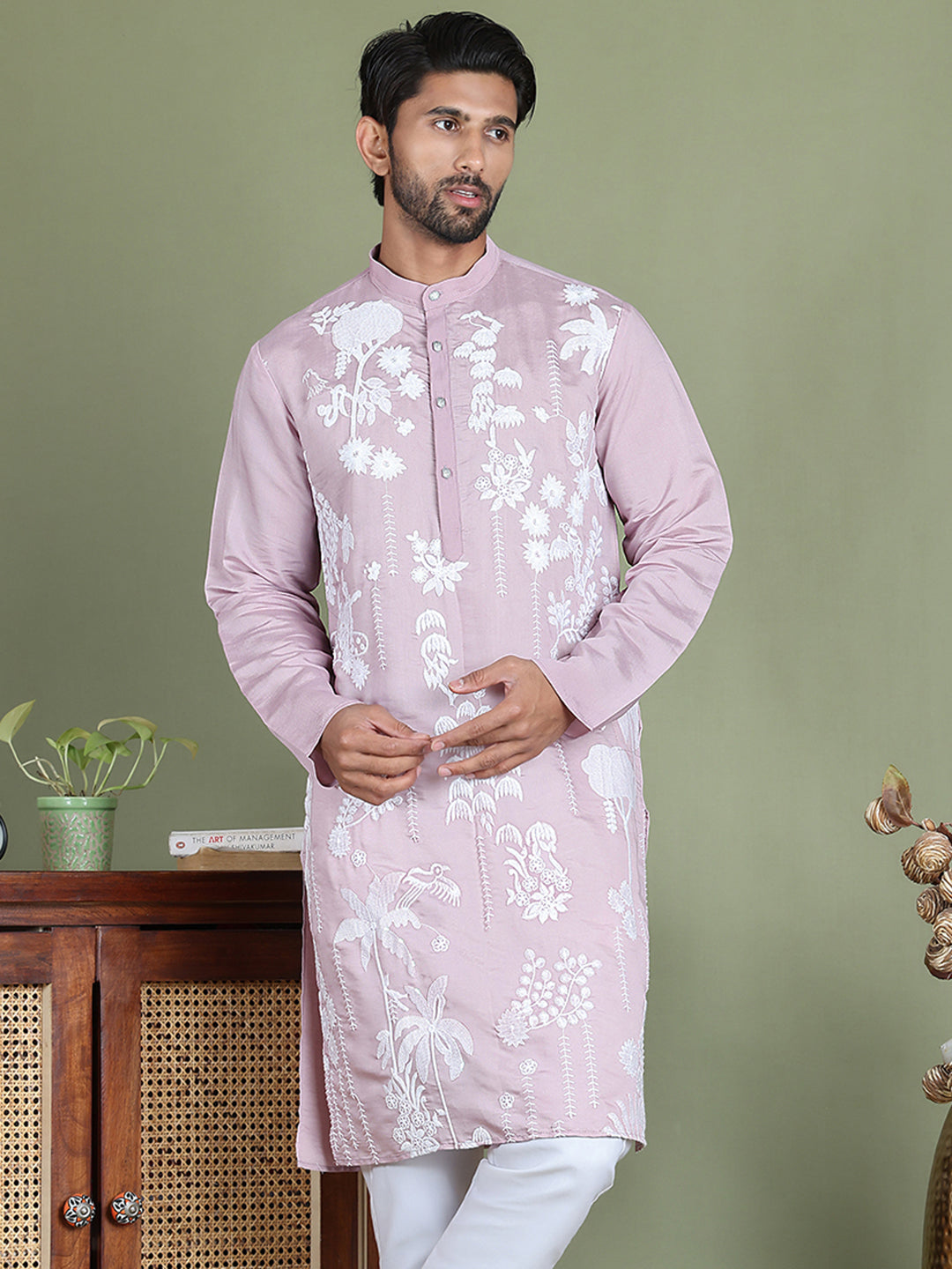 Embroidered Straight Kurtas. ( ko 5150Purple )